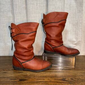 Vintage Kaufman Defrosters Women’s 7 Leather Shearling Winter Boots Canada Brown